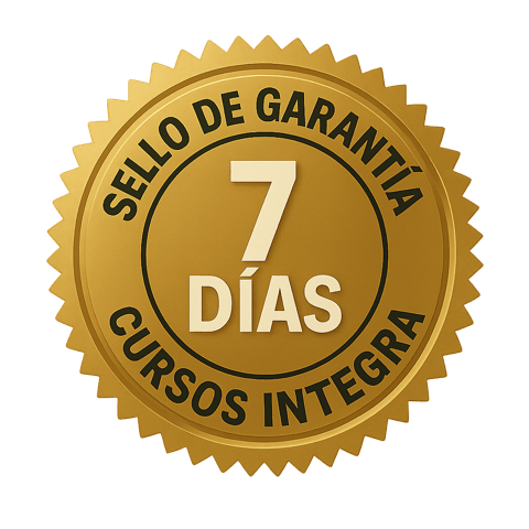 Sello de garantía de satisfacción de 7 días de Cursos IntegrA